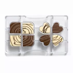 Forma na čokoládu srdce a čtverce 20x12x2,2cm