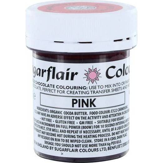 Barva do čokolády na bázi kakaového másla Sugarflair Pink (35 g) C301 dortis