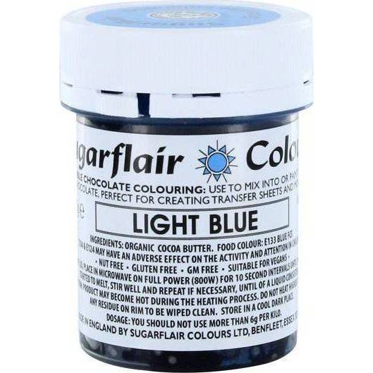 Barva do čokolády na bázi kakaového másla Sugarflair Light Blue (35 g) C306 dortis