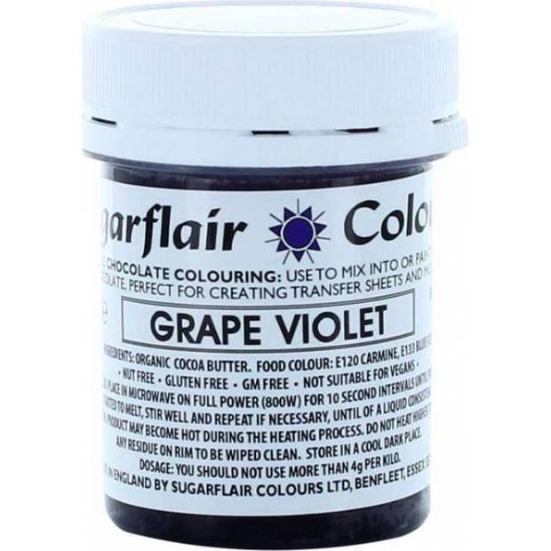 Barva do čokolády na bázi kakaového másla Sugarflair Grape Violet (35 g) C311 dortis