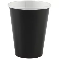 Kelímky papírové 8ks černé 266ml