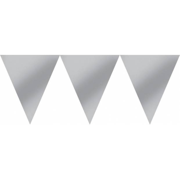 Girlanda stříbrné vlaječky 457 x 17,7cm