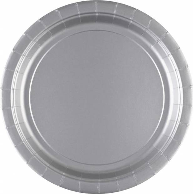 Papírový talíř 8ks stříbrný 22,8cm