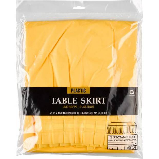 Rautová sukně na stůl žlutá 426 x73cm