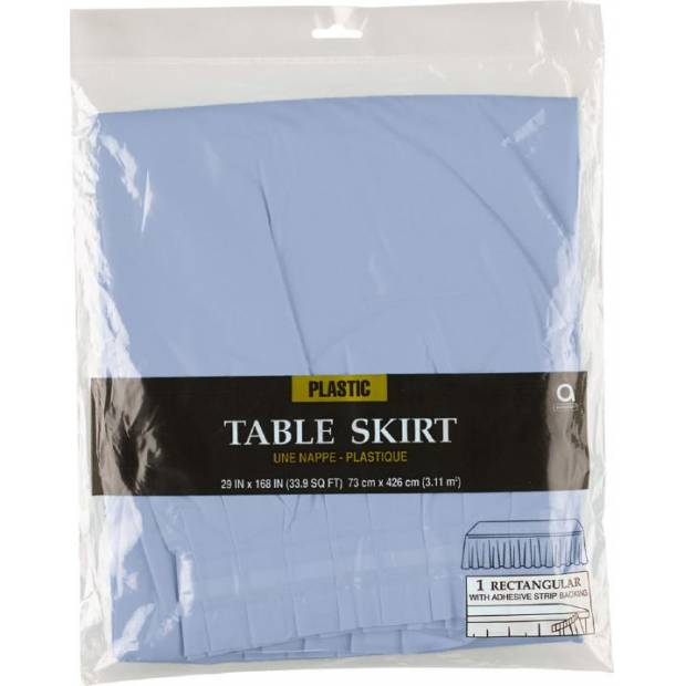 Rautová sukně na stůl pastelově modrá 426 x73cm
