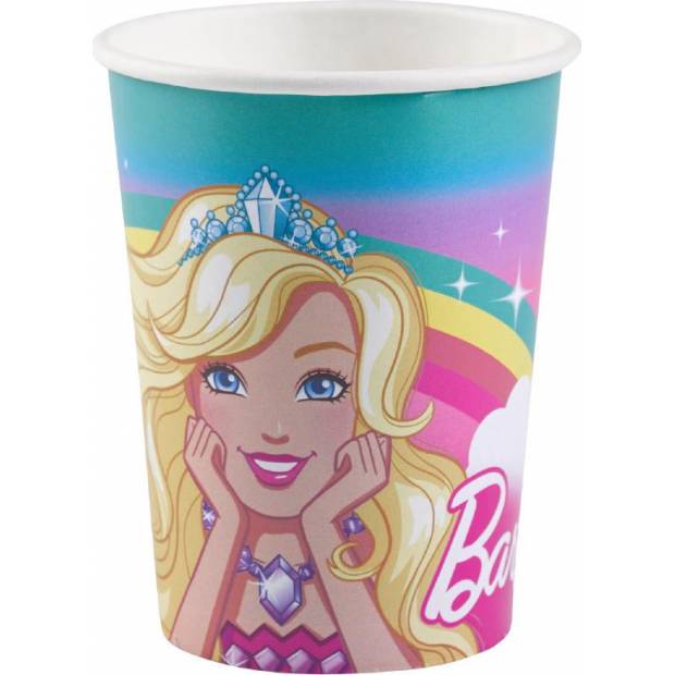 Kelímky papírové 8ks Barbie 250ml