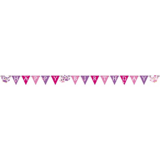Girlanda happy birthday Sovy 182x11cm