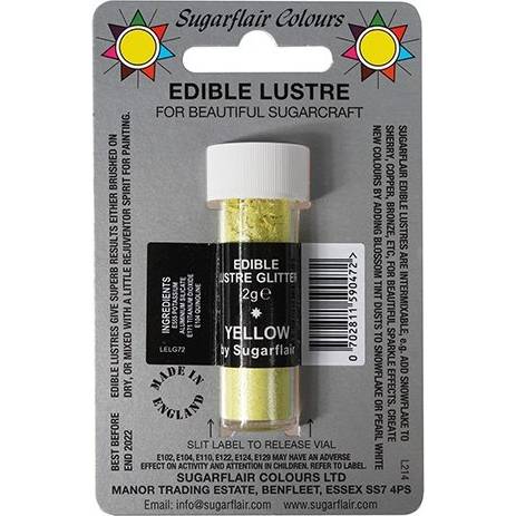 Jedlá prachová glitterová barva Sugarflair (2 g) Yellow 5041 dortis