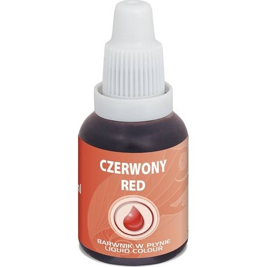 Airbrush barva tekutá Food Colours Red (20 ml) Červená 6011 dortis