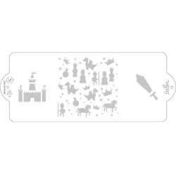 Stencil šablona na dort 10x25cm rytíř