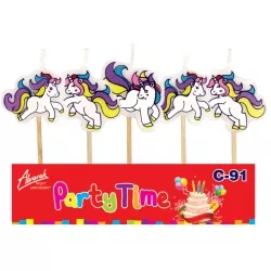 Svíčky na dort 5ks jednorožci - Unicorn