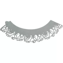 Ozdobný límec na košíčky 12ks stříbrný