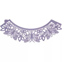 Ozdobný límec na cupcaky 12ks motýl fialový