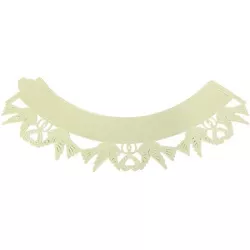 Ozdobný límec na cupcaky 12ks svatební - holubice slonová kost