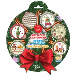 Papírové mini košíčky vánoční 150ks