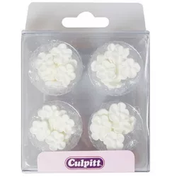 Cukrová dekorace - Bílé mini květy - 48ks