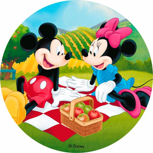 Jedlý papír Mickey a Minnie piknik 20cm