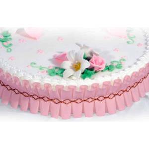 Ozdobný lem na kraj dortu 1m v růžové barvě