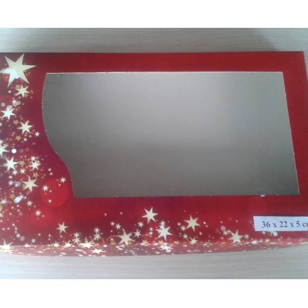Vánoční krabice na cukroví červená 36 x 22 x 5 cm