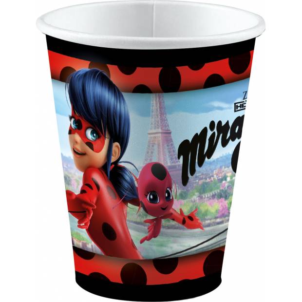 Papírové kelímky 250ml 8ks Miraculous - Ladybug