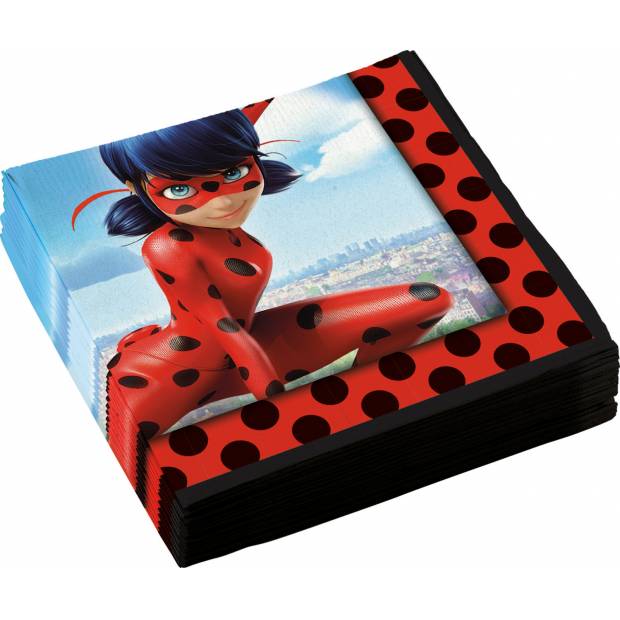 Ubrousky 20ks 33x33cm Miraculous - Ladybug