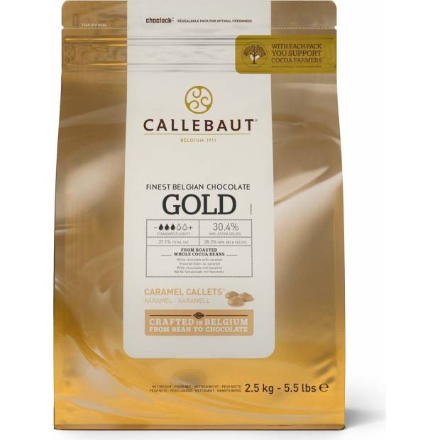 Kvalitní belgická čokoláda 2,5kg 30% Gold caramel