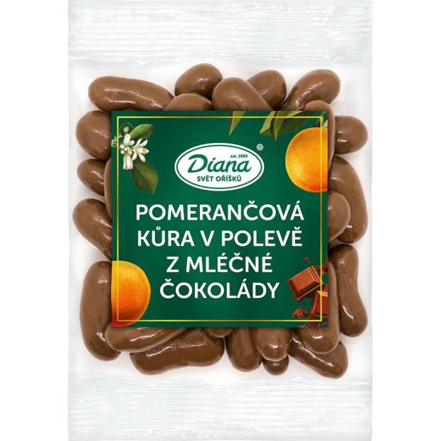 Diana Pomerančová kůra v polevě z mléčné čokolády (100 g) 57011 dortis