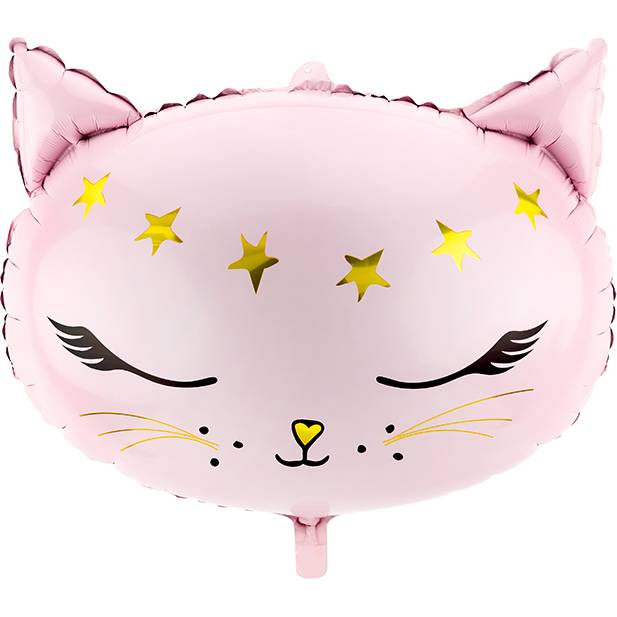 Fóliový balónek kočka růžová 48x36cm