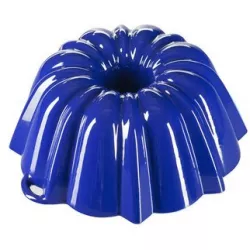 Litinová smaltovaná pečicí forma Velká bábovka GOURMETINA Jozefína - Noční modrá - Český Smalt