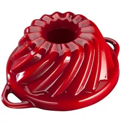 Eliška Litinová smaltovaná pečicí forma Malá bábovka GOURMETINA - Stínově červená - Český Smalt