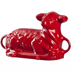 Litinová smaltovaná pečicí forma GOURMETINA Beránek - Stínově červená