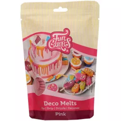 Snadno rozpustná poleva v peckách 250g Růžová