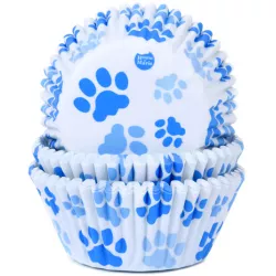 Košíčky na muffiny modré tlapky 50x33 mm - House of Marie