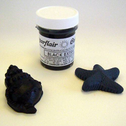 Gelová barva Sugarflair (42 g) Extra sytá černá 860 dortis