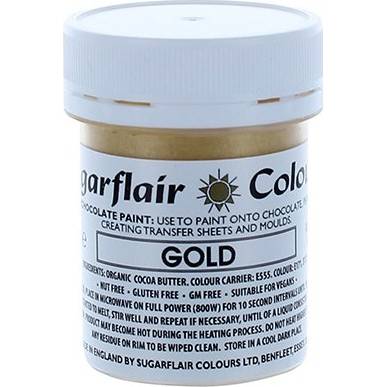 Barva na kreslení na bázi kakaového másla Sugarflair Gold (35 g) C503 dortis
