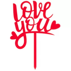 Dekorace na dort Love You 5 x 13 x 20 cm