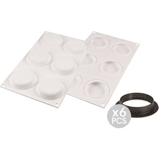 Set silikonová forma Chablon kulatý + formičky 6x 50ml