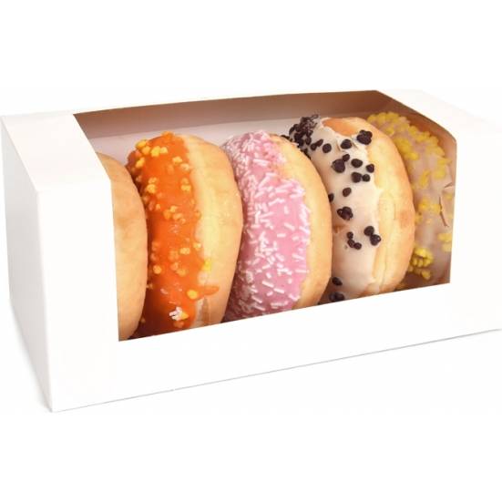 Krabička na donuty 1ks bílá 185x95x90mm