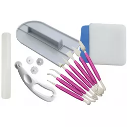 Cukrářská sada - kostice 8ks, žehlička, váleček, pěnová podložka a rádélko