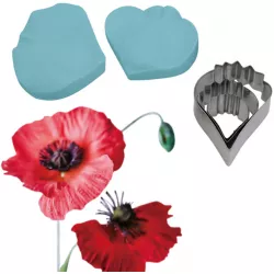 Žilkovač a vykrajovátko na vlčí mák 6,5x5cm - Cakesicq