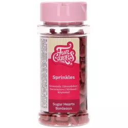 Cukrové dekorace srdíčky bordeaux 80g