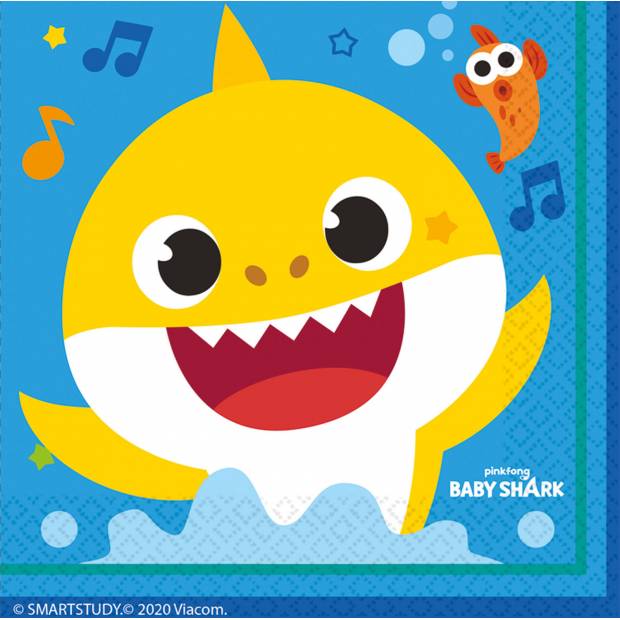 Ubrousky Baby Shark 16ks 33x33cm