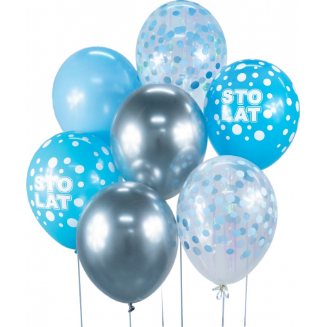 Sada balónků modré 7ks