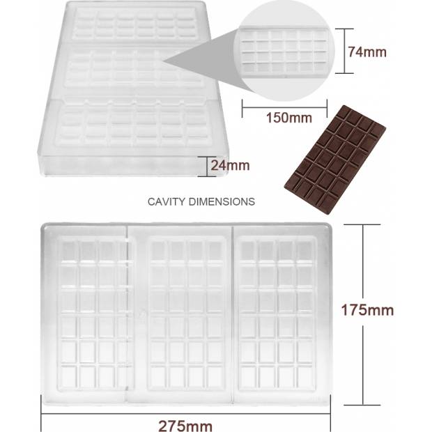 Forma na čokoládu - tabulka