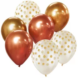 Balónkový banquet, zlato-měď 7ks