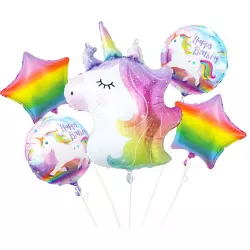 Fóliové balónky - sada jednorožec, narozeniny, 5 ks - Godan