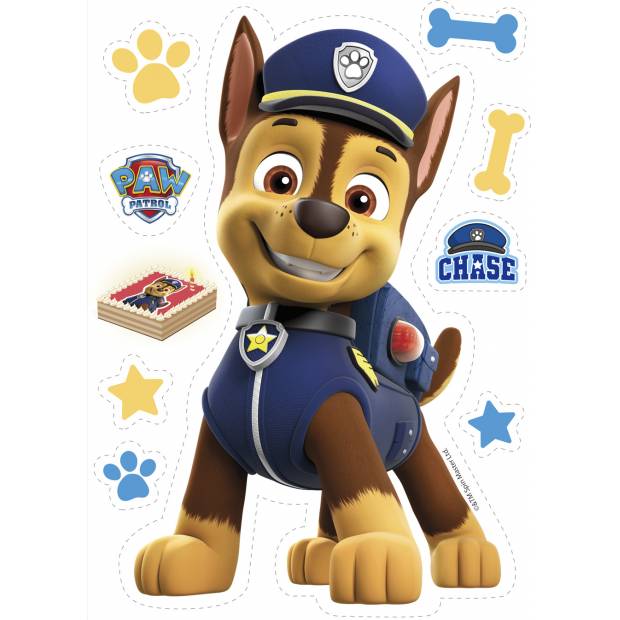 Fondánový list Paw Patrol Chase k vystříhnutí  21x14,8cm