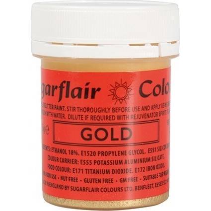 Tekutá glitterová barva Sugarflair (35 g) Gold T406 dortis