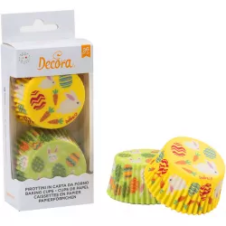 Papírové košíčky na muffiny 36ks velikonoční zajíček, vajíčka a mrkvička - Decora