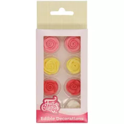 Cukrové zdobení 8ks barevné růže
